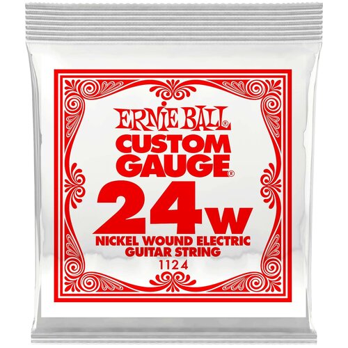 ​одиночная струна для электрогитары ernie ball 1124 nickel wound​ 24 Набор струн Ernie Ball 1124 Nickel Wound, 1 уп.