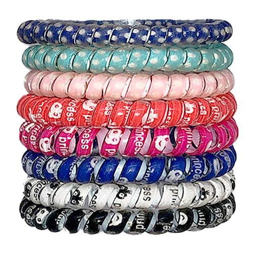 Резинка для волос пружинка с рисунком 4,6 см 8шт в комплекте