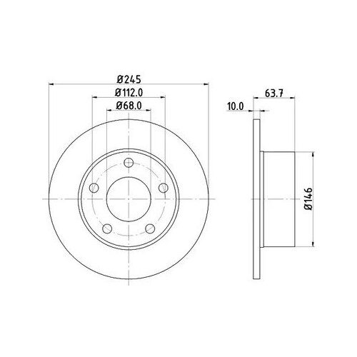 Диск тормозной 8DD355102 801 HELLA 8DD355102801