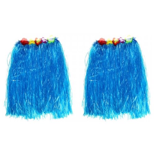 фото Гавайская юбка 60 см, цвет синий голубой (набор 2 шт.) happy pirate