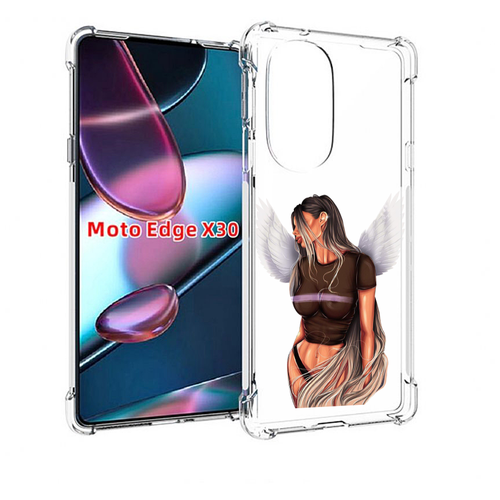 чехол mypads million dollar happiness morgenshtern для motorola moto edge x30 задняя панель накладка бампер Чехол MyPads девушка-ангел-с-крыльями женский для Motorola Moto Edge X30 задняя-панель-накладка-бампер