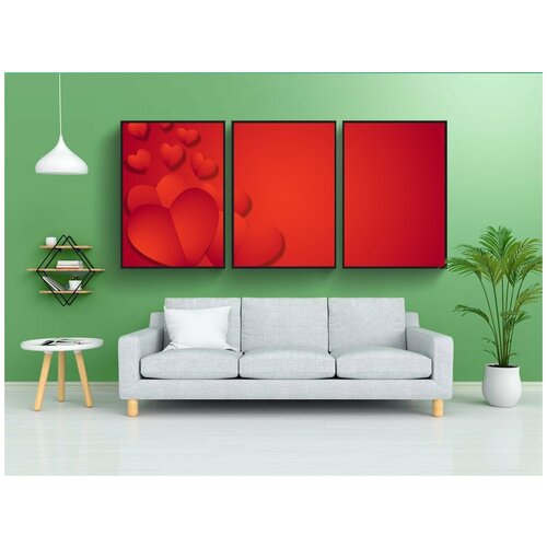 фото Набор модулных постеров для интерьера "сердца, любовь, валентинка" 60x90 см. в тубусе, без рамки lotsprints