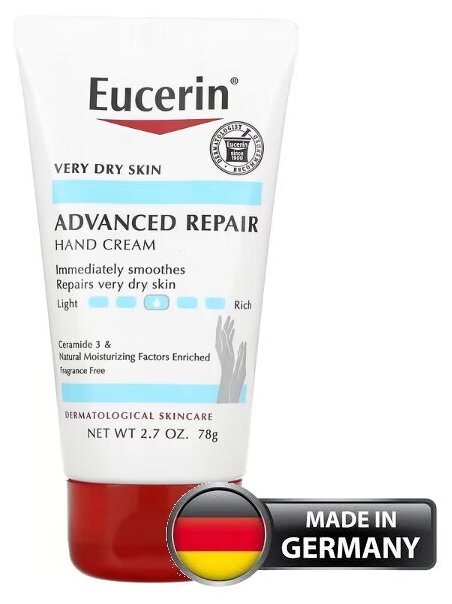 Eucerin Крем для рук для продвинутого восстановления без запаха, 78 г