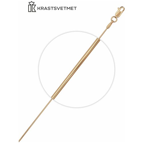 фото Krastsvetmet браслет из золота 585 пробы снейк - змейка с алмазной гранью / украшение на руку / подарок девушке, женщине / 16 см