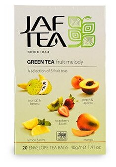 Чай зелёный JAF TEA Green Fruit Melody зеленый чай 20 пакетиков в конвертиках, Ассорти 5 видов - фотография № 5