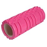 Ролик массажный для йоги и фитнеса (спортивный массажный валик), диаметр 14см, ширина 45см, розовый цвет, ЭВА+ПВХ - изображение