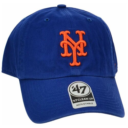 Бейсболка классическая с изогнутым козырьком '47 Brand Clean Up New York Mets (OS голубой)