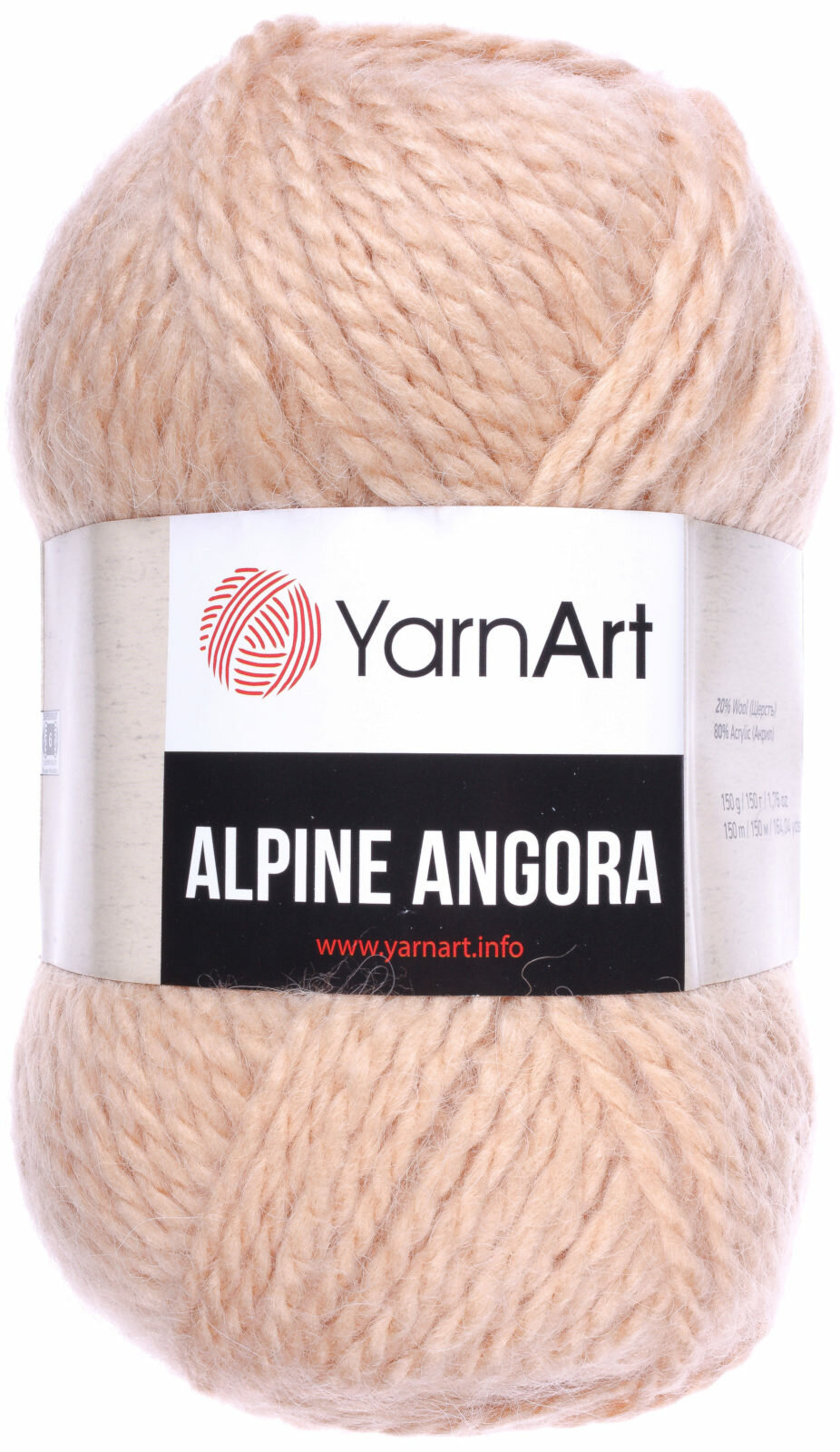 Пряжа Yarnart Alpine angora бежевый (346), 20%шерсть/80% акрил, 150м, 150г, 1шт