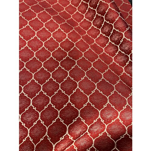 Ткань для штор Ромбы жаккард высота 300 см, красный, ромбы 5 см, на отрез, от 1 м