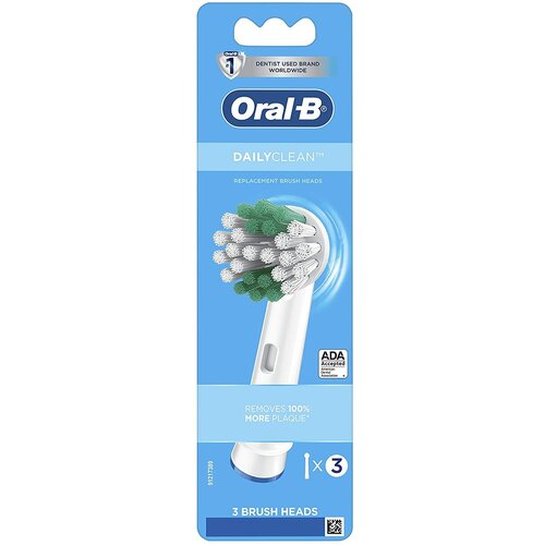 Набор насадок Oral-B Daily Clean для электрической щетки, белый, 3 шт. (США) набор насадок oral b daily clean для электрической щетки белый 3 шт сша