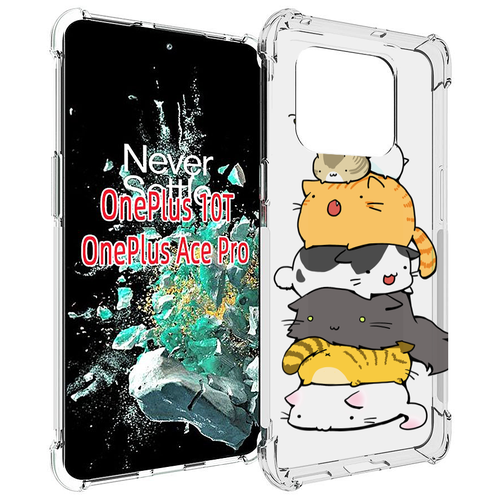 Чехол MyPads много-маленьких-котиков для OnePlus 10T задняя-панель-накладка-бампер