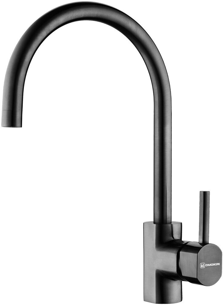 Смеситель для кухни OMOIKIRI Wakayama-GM с поворотным изливом / вороненая сталь