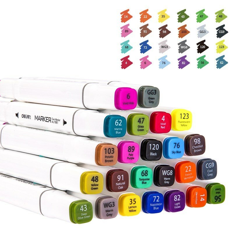 Набор маркеров для скетчинга Deli E70801-24 Color Emotion 24цв. (24шт.) - фото №17