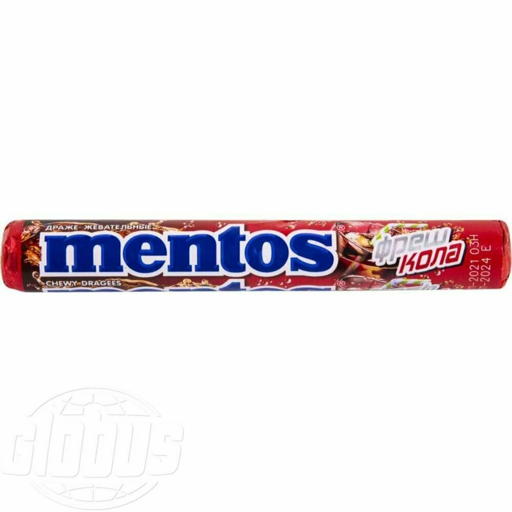 Драже жевательные Mentos Фреш Кола, 37,5 г