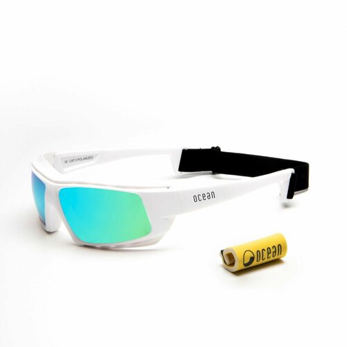фото Солнцезащитные очки ocean, прямоугольные, спортивные, зеркальные, поляризационные, с защитой от уф, белый