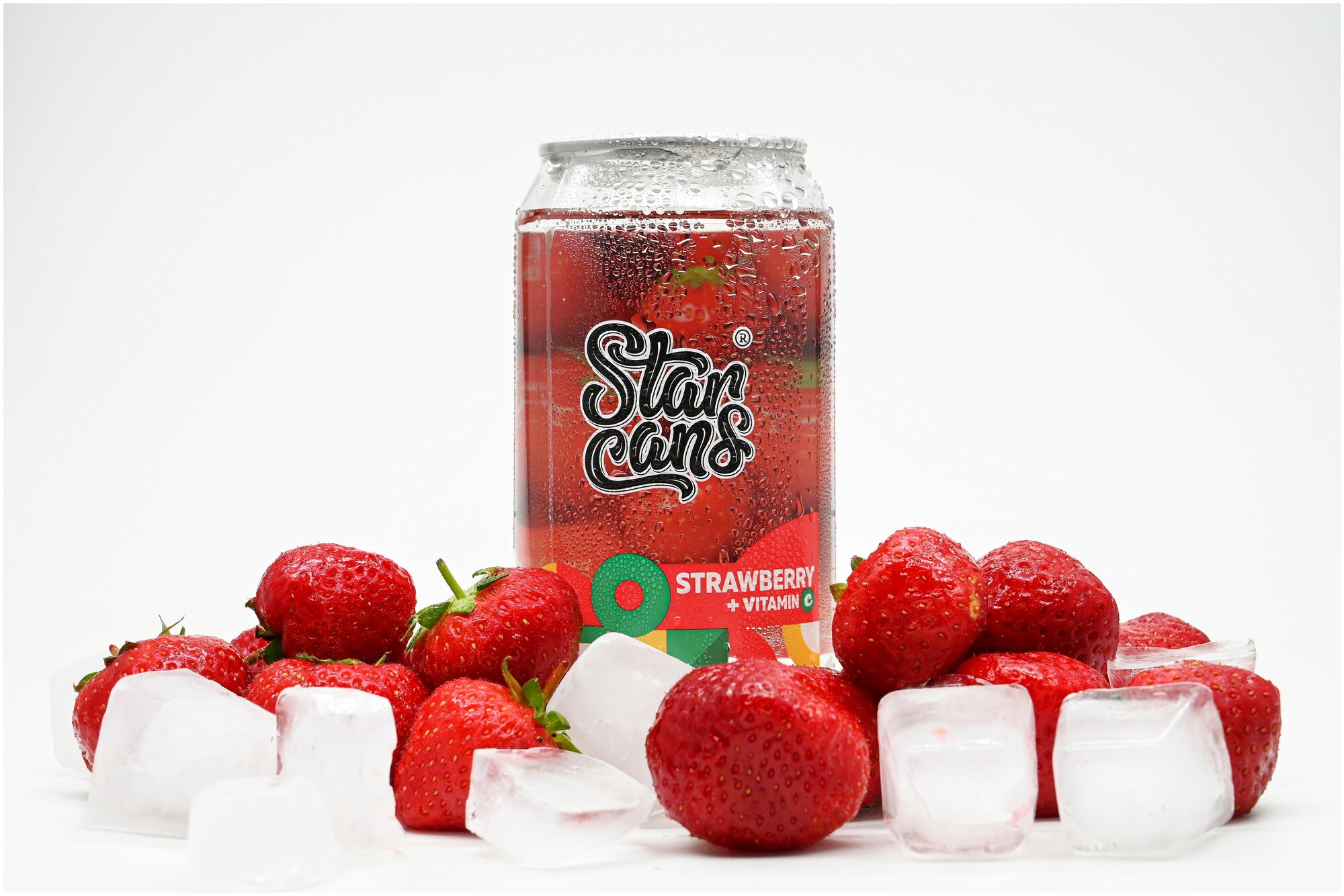 Напиток витаминный газированный со вкусом клубники StarCans Клубничный газированный напиток Лимонад - фотография № 3