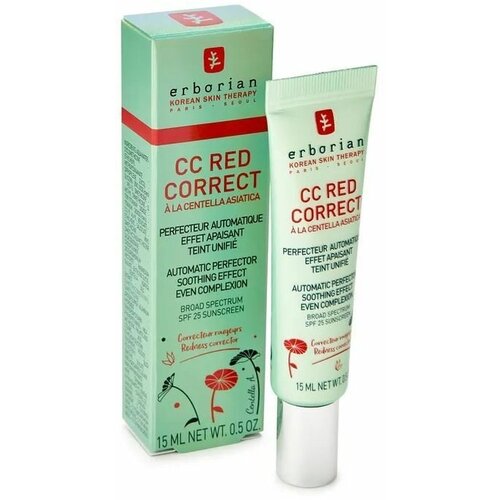 сс крем erborian cc dull correct 45 Erborian CC RED CORRECT, CC RED Корректирующий крем для лица, 15 мл