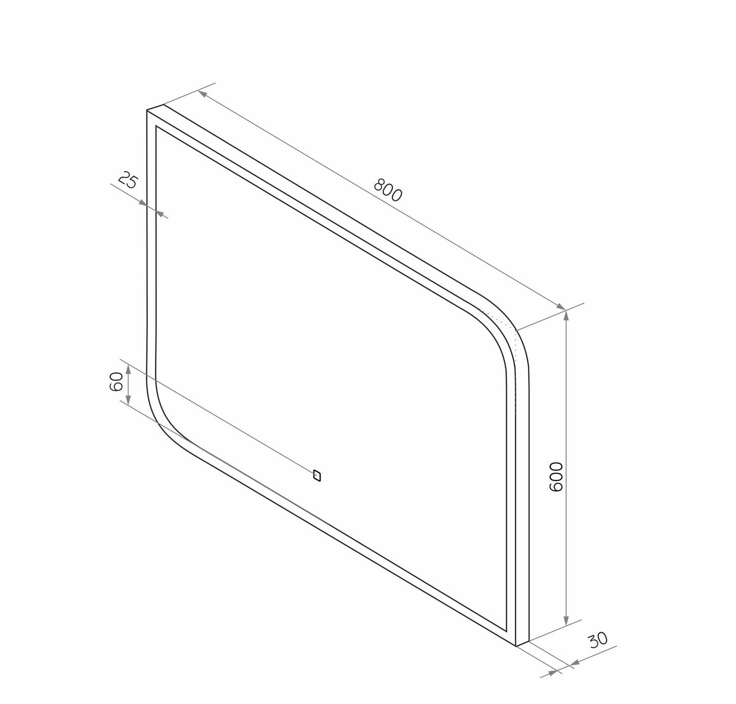 Зеркало SINTESI SKY 80 с LED-подсветкой 800x600 - фотография № 14