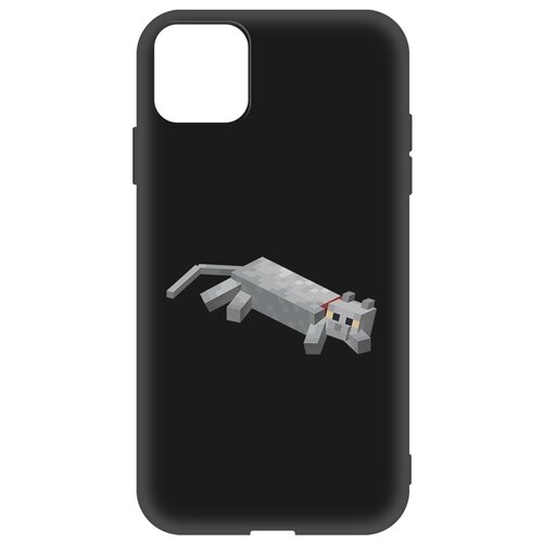 Чехол-накладка Krutoff Soft Case Minecraft-Кошка для Apple iPhone 11 черный чехол накладка krutoff soft case minecraft алекс для apple iphone 11 черный