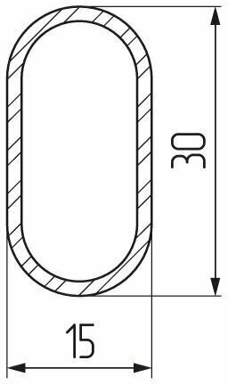 Штанга овальная 1300 мм, 30х15, сталь, хром, в подарок 2 держателя - фотография № 5