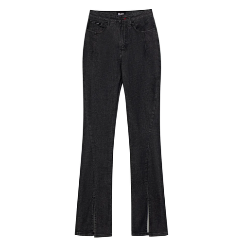 Джинсы клеш BLCV, размер 25, черный джинсы клеш blcv прилегающие завышенная посадка стрейч размер 24 голубой