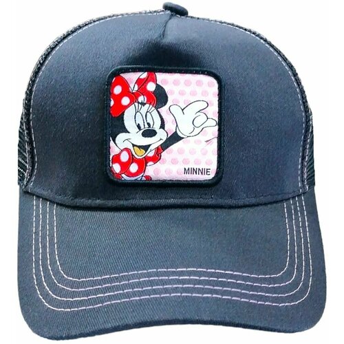 фото Бейсболка бейсболка с сеточкой минни маус, размер 54, розовый, черный нет бренда