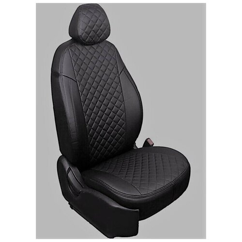 Чехлы для RENAULT Logan (Рено Логан) 2 c 2014г без боковых Airbag (задняя спинка 40/60) Ромб