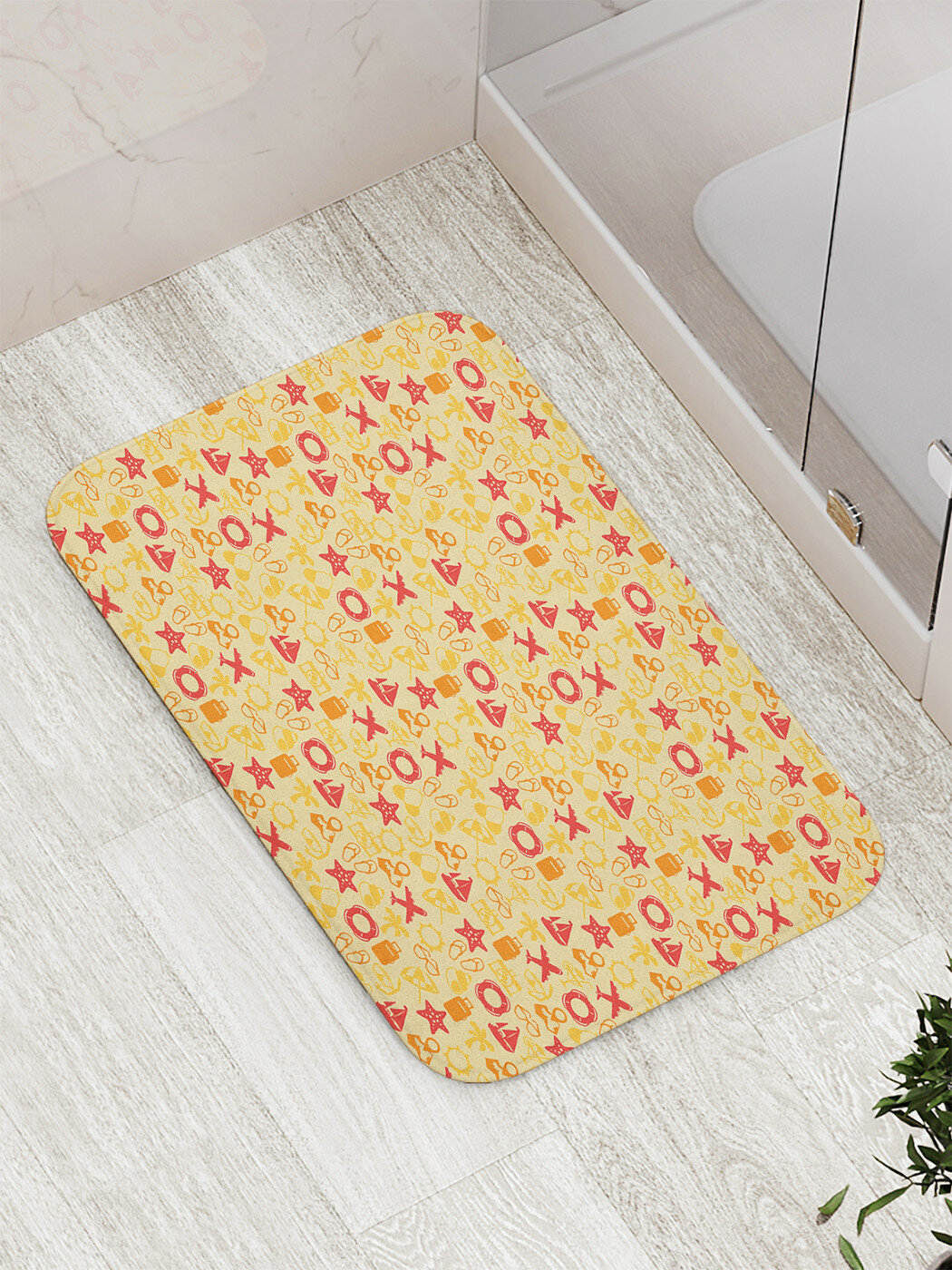 фото Коврик для ванной комнаты и туалета противоскользящий JoyArty "Туризм" 52х77 см