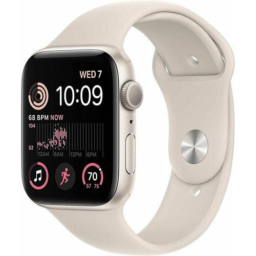 Умные часы Apple Watch SE (2022) 44mm S/M Starlight Alum Case/Starlight Sport Band A2723 (MNJX3ZP/A)