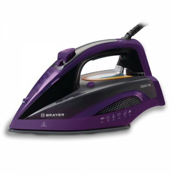 Утюг Brayer 4001BR 2600 Вт, керамич, автоотключ. Пар 140 г/м, One temp, антикапля, спрей,