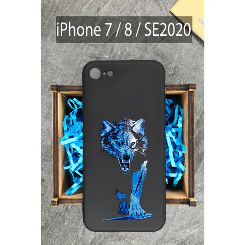 Силиконовый чехол Синий волк для iPhone 7 / 8 / SE 2020 / Айфон 7 / Айфон 8 силиконовый чехол ананасы для iphone 7 8 se 2020 айфон 7 айфон 8