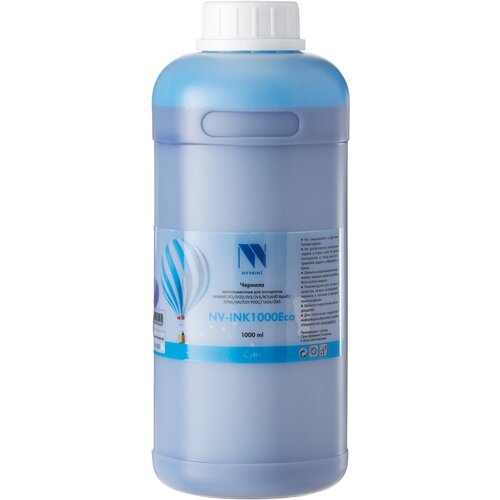 NV Print NV-INK1000CEco, голубой чернила nv print сублимационные для аппаратов epson mimaki mutoh roland 1000ml yellow box