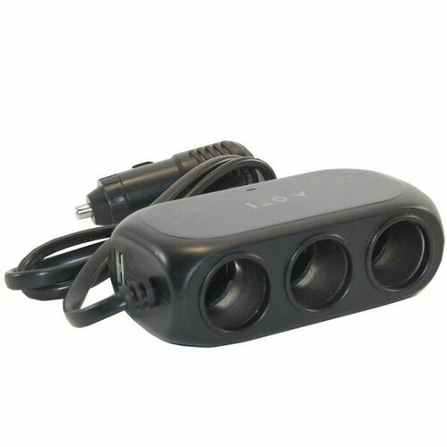 Разветвитель прикуривателя USB 21 А1 А 60 Вт 1224 В провод 60 см 1025₽