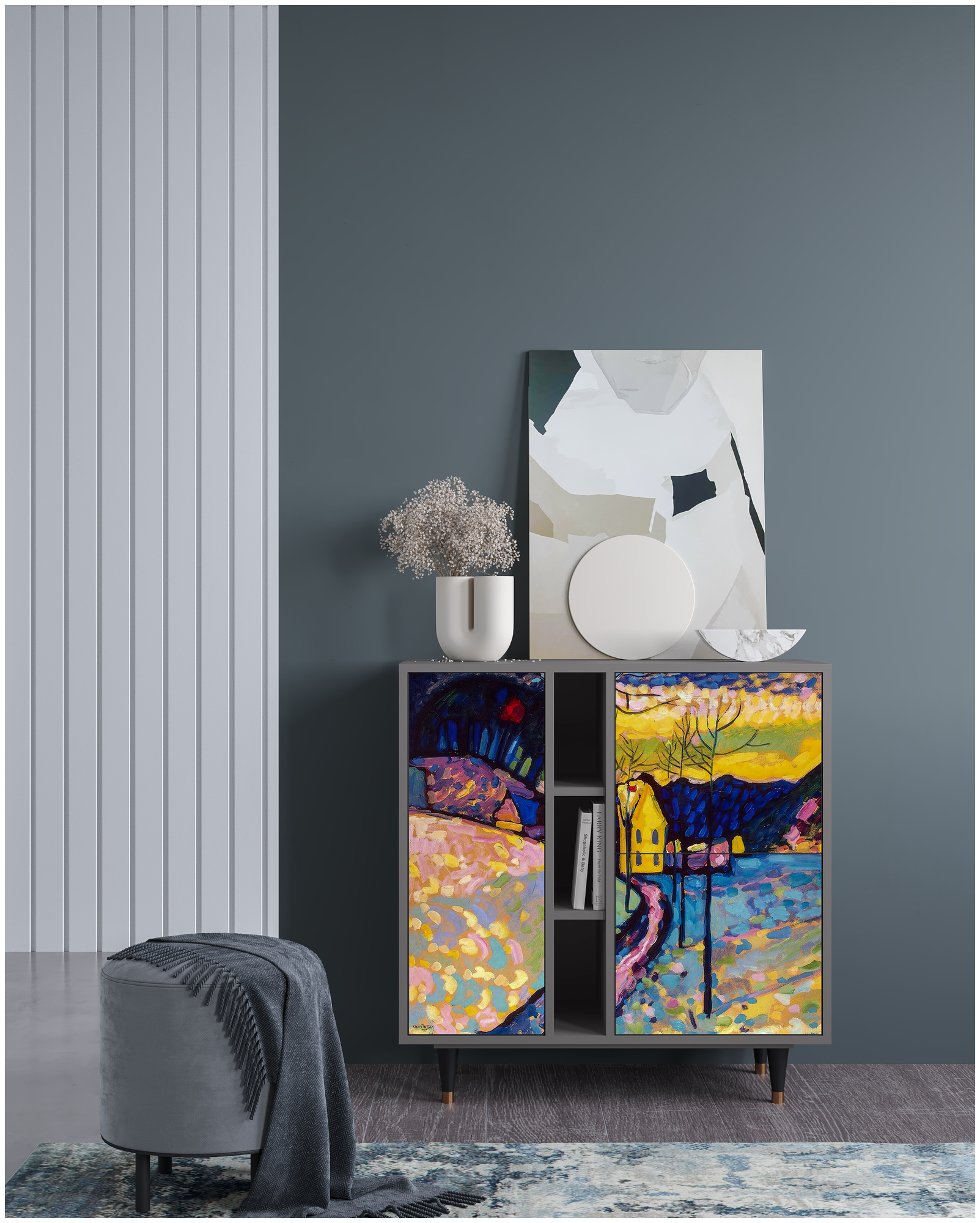 Комод - STORYZ - BS5 Modern Art by Kandinsky , 94 x 96 x 41 см, Серый