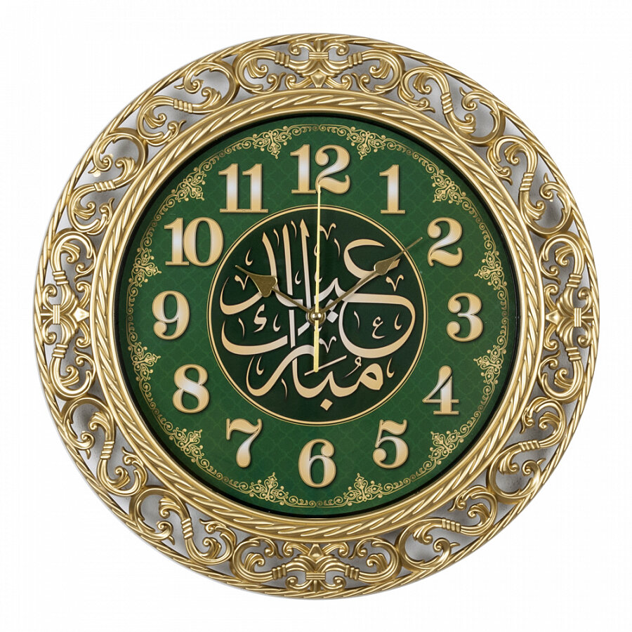 Часы настенные Рубин круг с узором d 39,5 см, корпус золотой "Молитва" (4051-110)