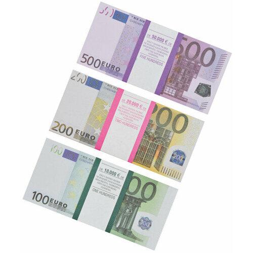 Набор № 3 Сувенирные деньги Евро (500, 200, 100 евро)