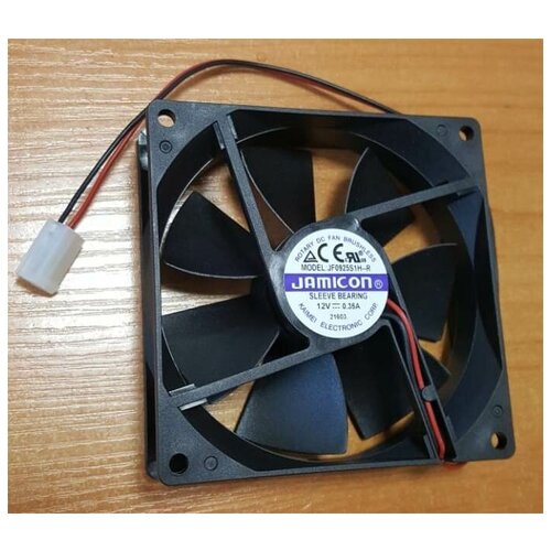 1 шт., Вентилятор 92х92х25 мм, постоянный ток 12 вольт, подшипник скольжения. JF0925S1H--R