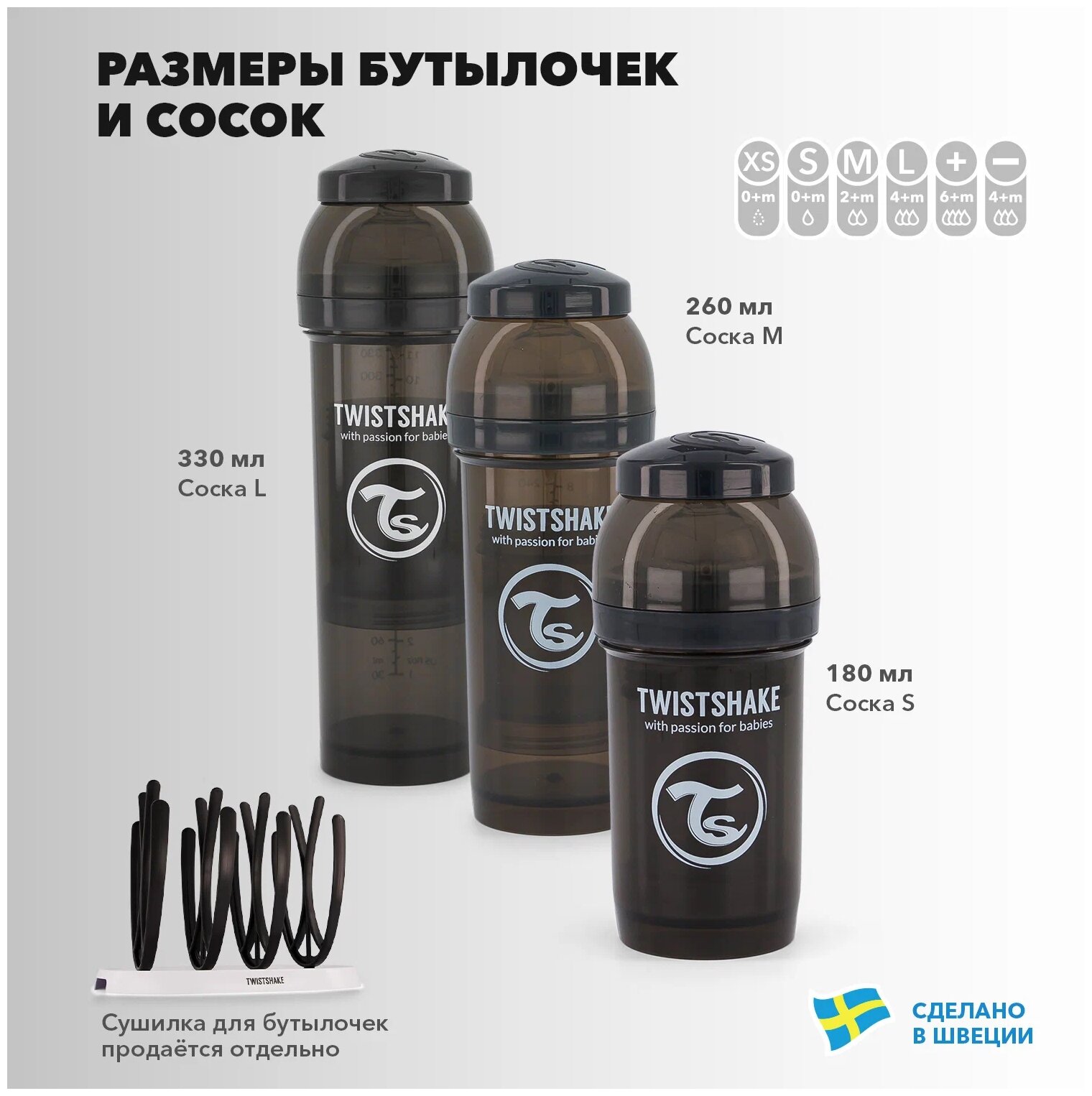 Бутылочка Twistshake для кормления антиколиковая пластик с рождения, 260 мл, цвет: синий - фото №10