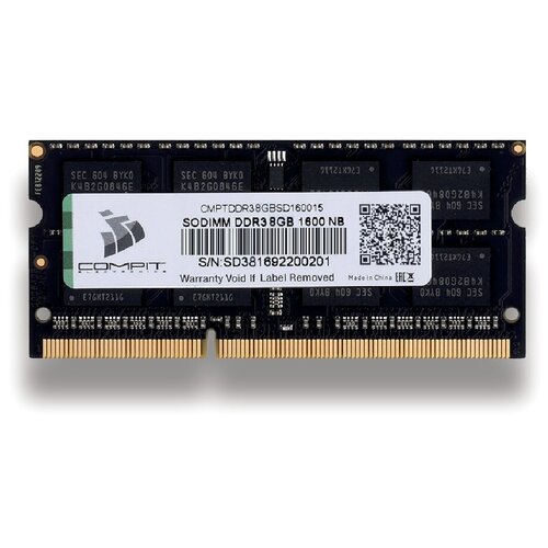 Модуль памяти Compit DDR3 8Гб SO-DIMM 1600 15V CMPTDDR38GBSD160015 174900₽