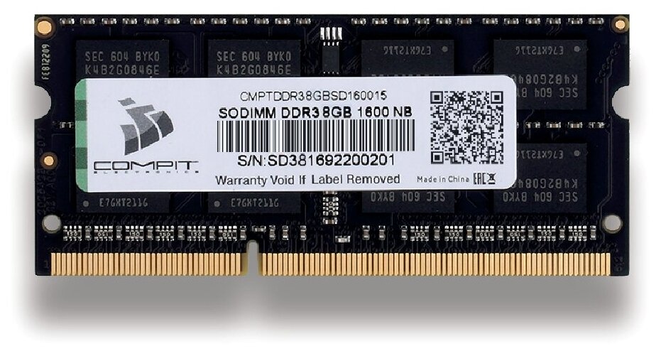 Модуль памяти DDR3 8Гб SO-DIMM 1600 1.5V CMPTDDR38GBSD160015