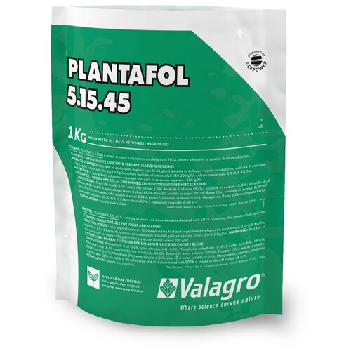 Удобрение Valagro PLANTAFOL 5-15-45, 0.5 л, 1 кг, 1 уп. удобрение valagro plantafol 20 20 20 0 15 л 0 15 кг количество упаковок 1 шт