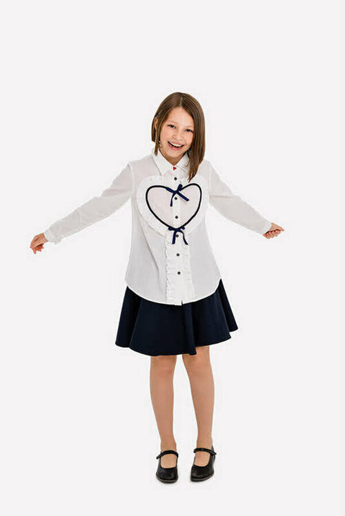 Школьная рубашка Leya.me, размер 122, белый