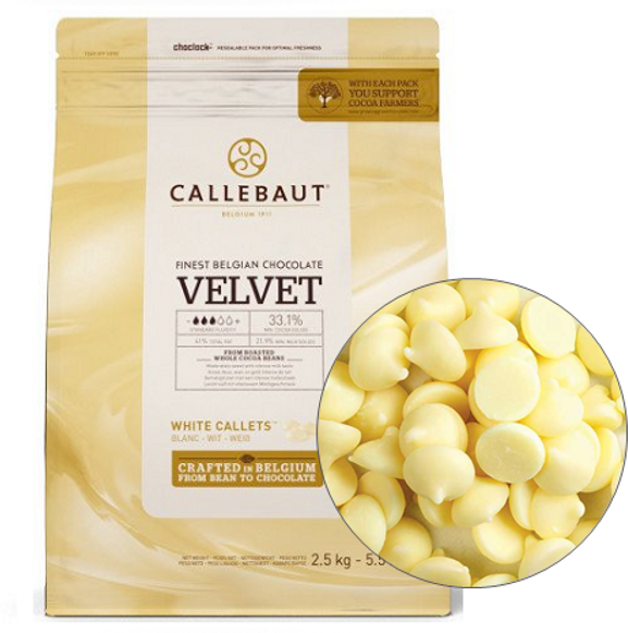 Белый шоколад Velvet 32%, Бельгия, Premium 2,5 кг.