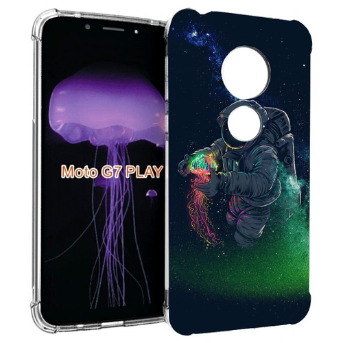 Чехол MyPads космонавт-с-оружием-арты для Motorola Moto G7 Play задняя-панель-накладка-бампер