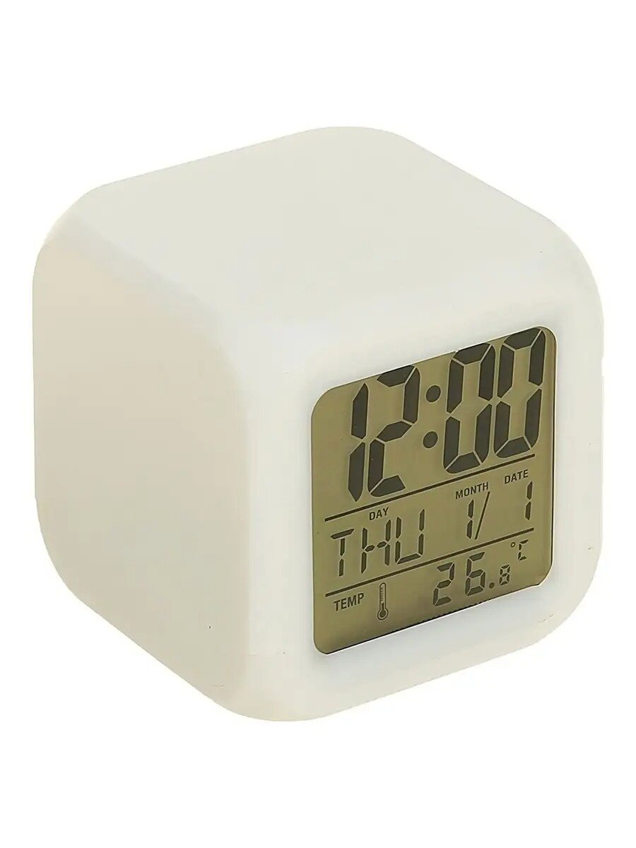 Будильник-куб Хамелеон с термометром