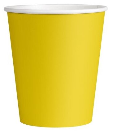ИнтроПластика Стакан одноразовый бумажный, 250 мл, 50 шт., желтый - фотография № 1
