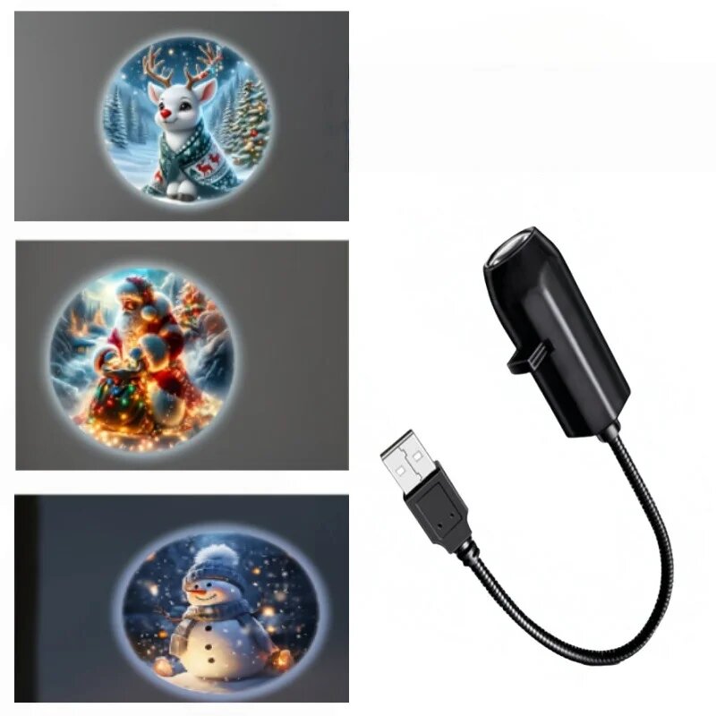 USB-проектор светодиодов для рождественской декорации 3pcs-Patterns-B