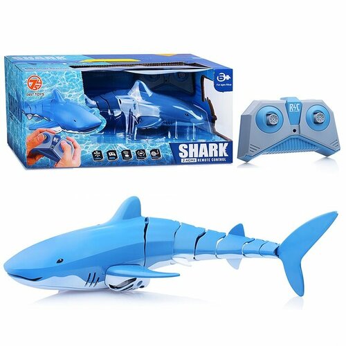 Робот на радиоуправлении Junfa Акула синяя радиоуправляемая акула скоростная лодка 2 4g игрушка акула с дистанционным управлением масштаб 1 18 высокая имитация плавательного бассейна