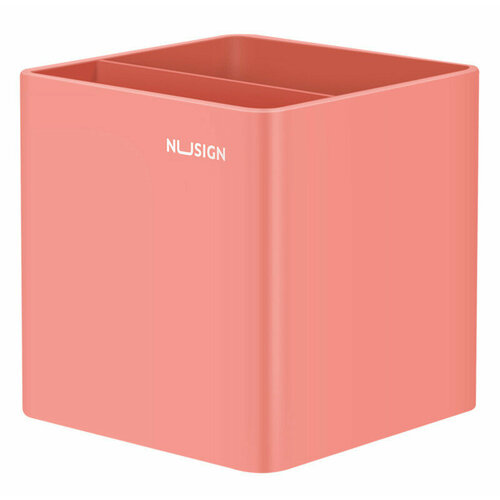 Подставка Deli NS011Pink Nusign 2отд. для пишущих принадлежностей 84х84х86мм розовый пластик