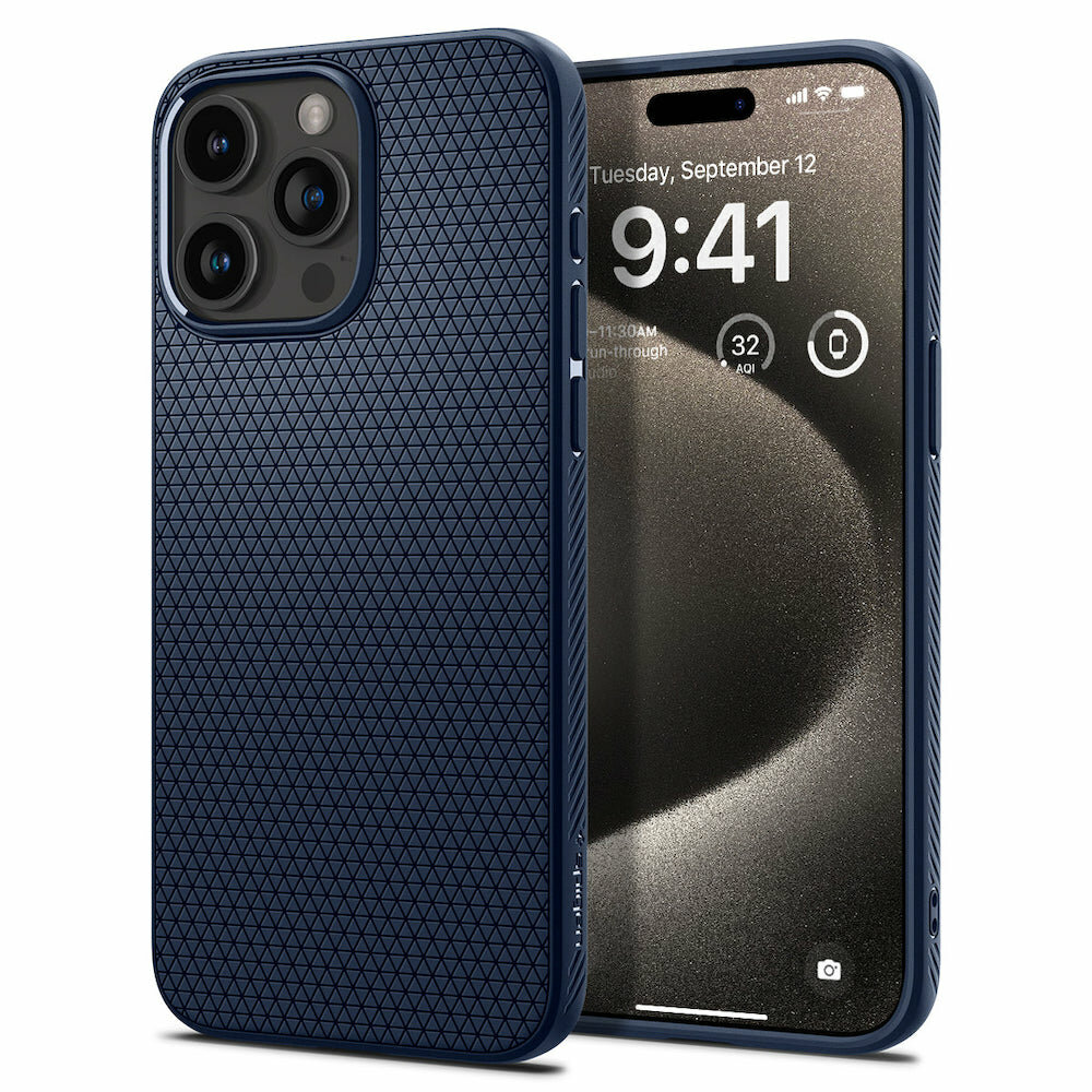 Защитный чехол Spigen Liquid Air для iPhone 15 Pro Max Navy Blue